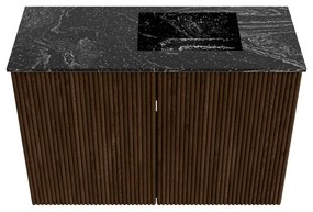 Mondiaz Joya DLux 60cm toiletmeubel walnut met wastafel faye rechts zonder kraangat lava