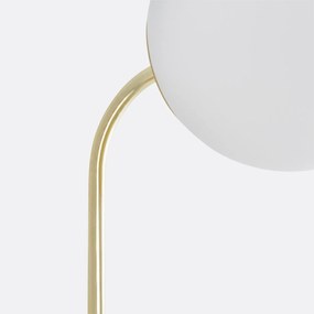 Driedubbele wandlamp in messing en opaline glas, Moricio
