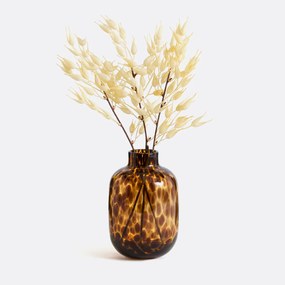 Vaas in amberkleurig glas H18 cm, Fauvita