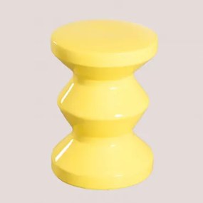 Ronde Bijzettafel Ø33 Cm Van Keramiek Bolöh Geel – Neon - Sklum