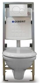 Plieger Brussel toilet set met Geberit Inbouwreservoir inclusief softclose toiletzitting witte afdekplaat 0190660/0701131/sw3991/0700518/