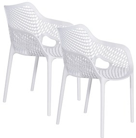 Garden Impressions Air XL kunststof tuinstoel wit - set van 2 stuks