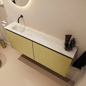 Mondiaz Ture DLux toiletmeubel 120cm oro met wastafel ostra links zonder kraangat