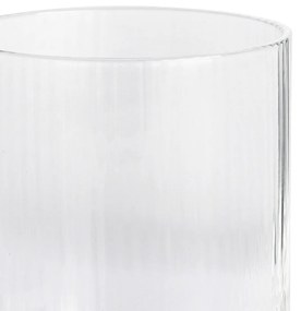 Set van 6 waterglazen in geribbeld glas, Stria