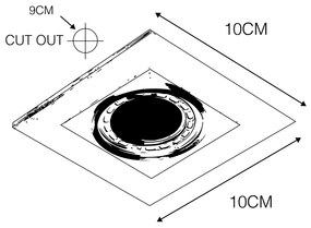 Set van 10 inbouwspots aluminium - Qure Modern GU10 vierkant Binnenverlichting Lamp