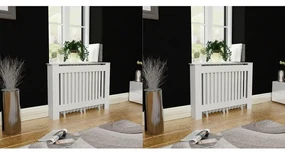 vidaXL Radiatorombouw 2 st 112 cm MDF wit