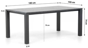 Dining Tuintafel rechthoekig 180 x 100 cm Graniet Grijs Munster