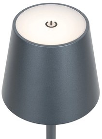 Set van 2 buiten tafellampen grijs incl. LED en dimmer oplaadbaar - Janet Modern IP44 Buitenverlichting Lamp