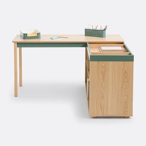 Omkeerbaar hoekbureau met opberging, Lina