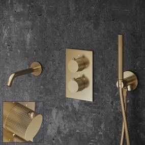 Saniclear Brass Curved inbouw badkraan geborsteld messing - mat goud