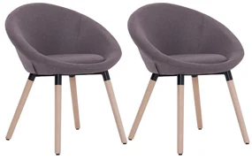 vidaXL Eetkamerstoelen 2 st stof taupe