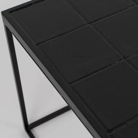 Zuiver Glazed Salontafel Met Keramische Tegels Zwart - 93 X 43cm.