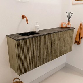 Mondiaz Joya DLux 110cm toiletmeubel ronding rechts dusk met wastafel faye links zonder kraangat lava