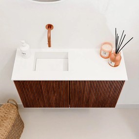 Mondiaz Joya 70cm toiletmeubel ruby met wastafel faye links zonder kraangat talc