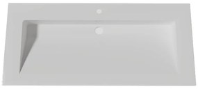 Lambini Designs Flora solid surface wastafel 100cm met 1 kraangat wit mat