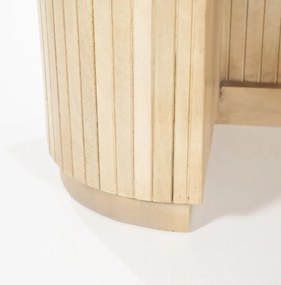 Organisch Bureau Marmer Met Ribbel Hout - 129 X 60cm.
