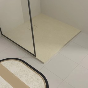 Saniclear Naxos SMC douchebak stone-look 90x90cm beige mat