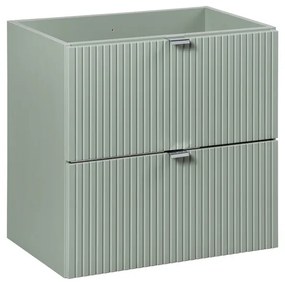 Comad Reed Green badmeubel ribbelfront 60cm met 2 lades en witte wastafel