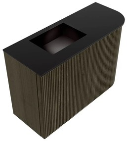 Mondiaz Joya 60cm toiletmeubel ronding rechts shadow met wastafel faye links zonder kraangat urban