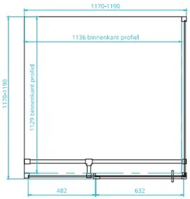 van Rijn ST05 douchecabine mat zwart 120x120cm