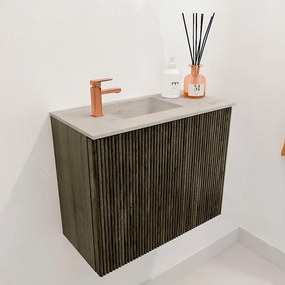Mondiaz Joya DLux 50cm toiletmeubel shadow met wastafel faye links 1 kraangat opalo