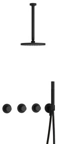 Hotbath Cobber IBS70 inbouwdouche met 30cm plafondbuis zwart mat