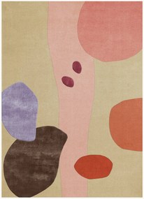 Handgeweven langpolig wollen vloerkleed Secret Garden