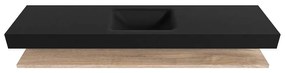 Zaro Alan badmeubel 190cm met planchet washed oak en vrijhangende wastafel cloud midden 1 kraangat urban