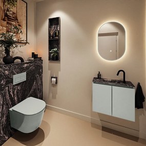 Mondiaz Ture DLux toiletmeubel 60cm greey met wastafel lava midden met kraangat