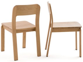 Set van 2 stoelen in massief eik, Talet