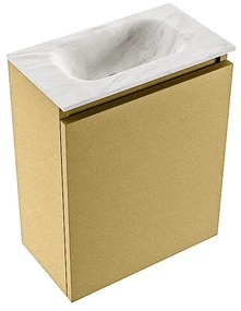 Mondiaz Ture DLux toiletmeubel 40cm oro met wastafel ostra midden zonder kraangat