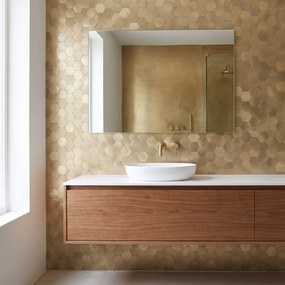 Zelfklevende Mozaïektegels Metaal | Hexagon Goud | 28,8×29,2 cm | Keuken, Bad &amp; WC