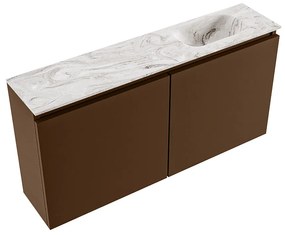 Mondiaz Ture DLux toiletmeubel 100cm rust met wastafel glace rechts zonder kraangat