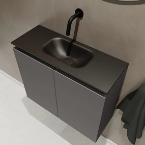 Mondiaz Ture 60cm toiletmeubel dark grey met wastafel urban midden geen kraangat