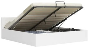 vidaXL Bedframe hydraulisch kunstleer wit 180x200 cm