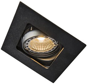 Set van 6 Vierkante inbouwspot zwart draai- en kantelbaar - Artemis