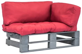 vidaXL Tuinbank met rode kussens pallet grenenhout