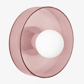 Jaxal Wandlamp Van Glas En Roestvrij Staal Roze & Ø25 Cm - Sklum