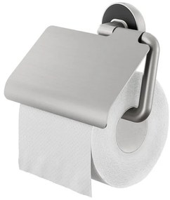 Tiger Cooper Toiletrolhouder - met klep - geborsteld RVS/zwart 800224
