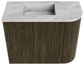 Mondiaz Joya DLux 50cm toiletmeubel ronding rechts shadow met wastafel faye links zonder kraangat glace