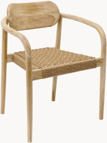 Stapelbare teakhouten tuinstoel Sole Mio met armleuningen