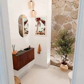 Mondiaz Joya DLux 80cm toiletmeubel ruby met wastafel faye rechts 1 kraangat lava
