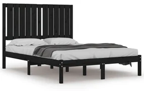 vidaXL Bedframe massief grenenhout zwart 120x200 cm
