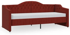 vidaXL Slaapbank met matras en USB stof wijnrood 90x200 cm