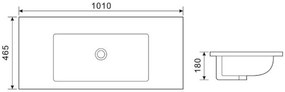 Fontana Lento zwart badkamermeubel ribbelfront zwarte wastafel 100cm geen kraangat