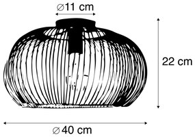 Industriële plafondlamp koper 40 cm - Finn Industriele / Industrie / Industrial E27 rond Binnenverlichting Lamp