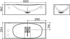 Clou Hammock Plus fontein solid surface 65cm wit mat