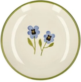 Ontbijtbord, steengoed, viooltjes, Ø21 x H 2,5 cm