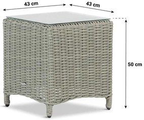 Bistroset 2 personen  Wicker Grijs Garden Collections Chicago