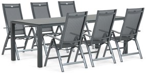 Tuinset 6 personen 220 cm Aluminium/textileen Grijs Hartman Royal
